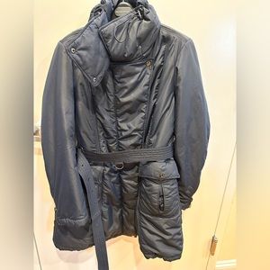 Burberry puffer belted jacket trench coat down size large l pre loved
